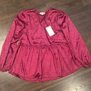 Burgundy Leopard Top